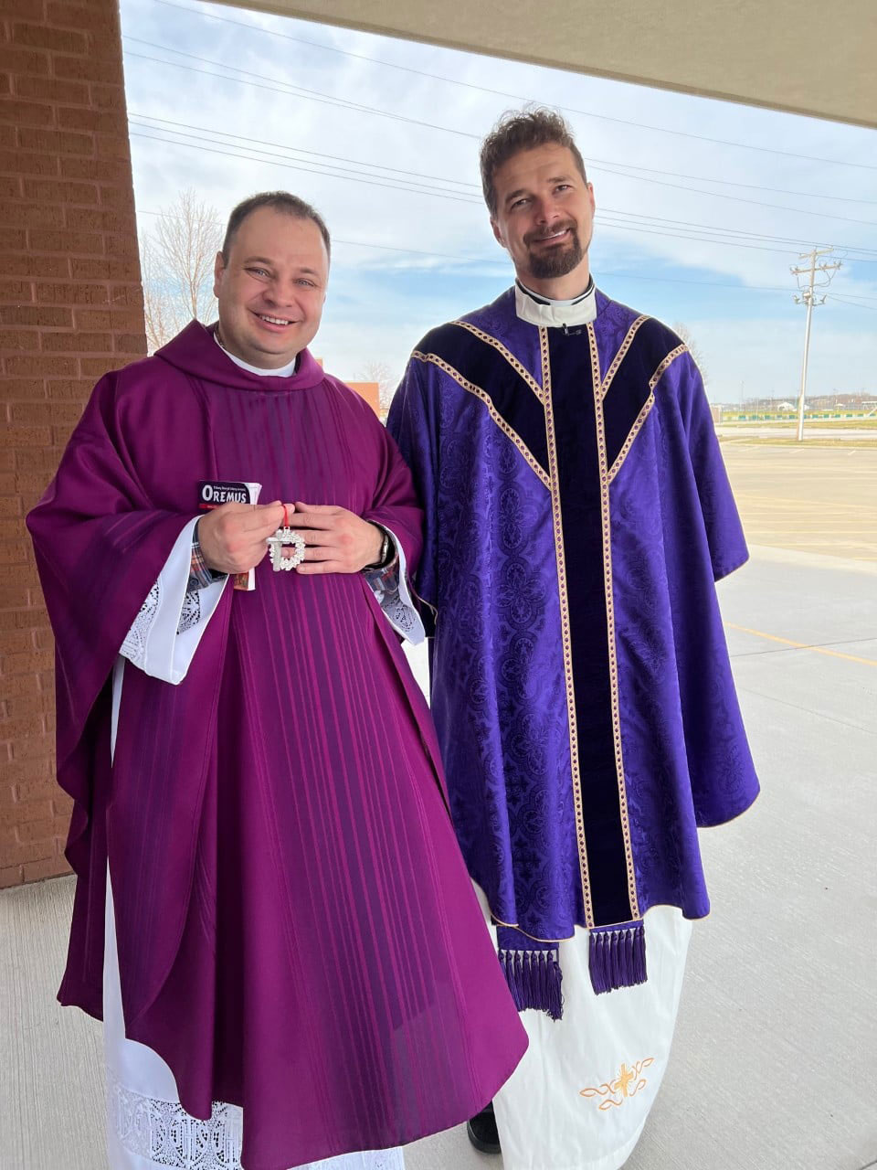 04 17 2022 effingham Fr Michal and Fr Marcin ukraine donations 2