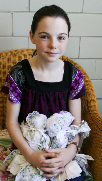 Eleven-year-old Lily Camp from Springfield is making “Pew Babies” to sell for $10 each, to raise enough money to purchase new fishnets for a family in the Philippines.