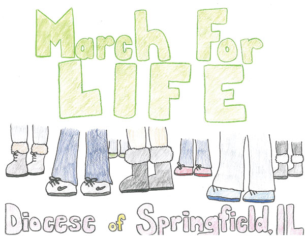 Abby Howard, a senior at Routt Catholic High School, Jacksonville, submitted the winning T-shirt design for the Springfield diocesan youth March for Life group, winning Abby a free trip to Washington, D.C. for the march. 