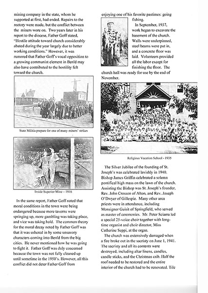 st joseph benld history book page