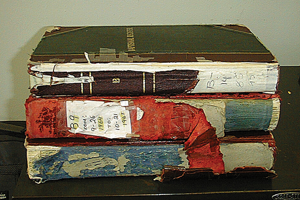 Sacramental records damanged binding