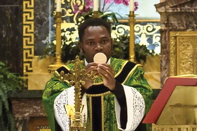 03 21 2021 dispensation fr. peter lifts host